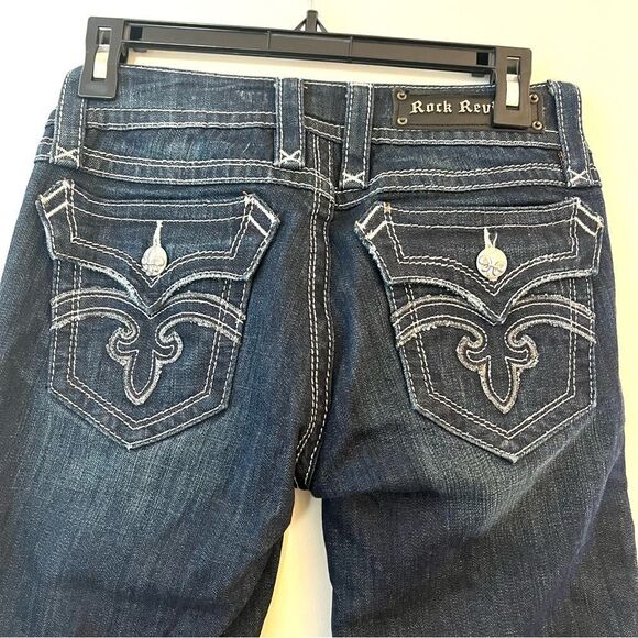 Rock Revival Debbie Dar Wash Bootcut Jeans Fleur Di Lis NEW without tags 27 - Picture 9 of 12